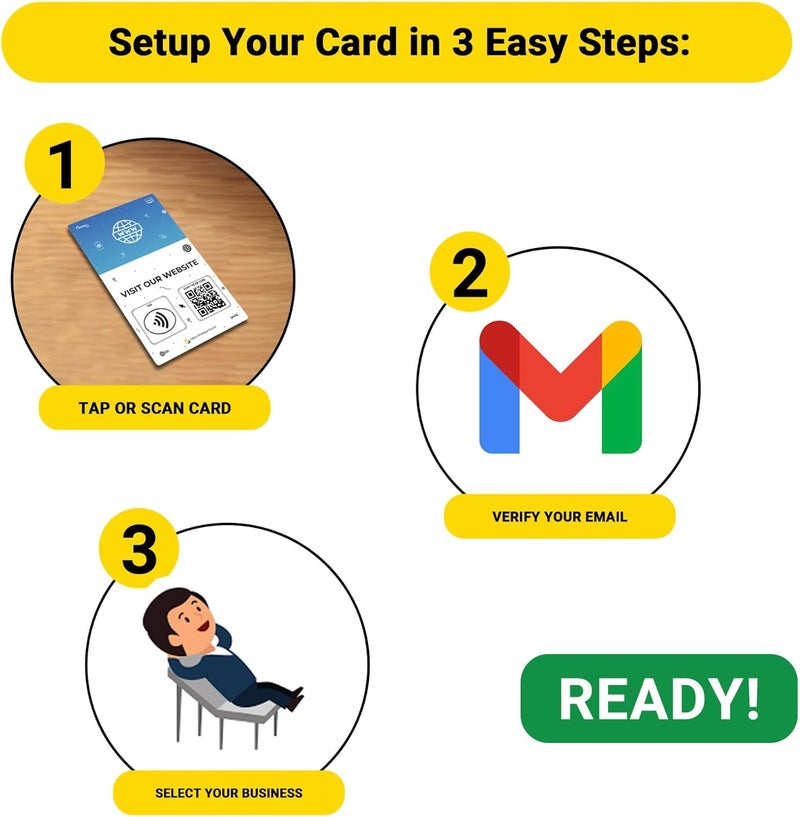 One Tap Only NFC Business Cards 1 Pack – Contactless Smart Tap & QR Code – Compatible with Website Review System – Reusable Feedback Tool for Restaurants, Local Businesses – Works with All Phones - Image 2